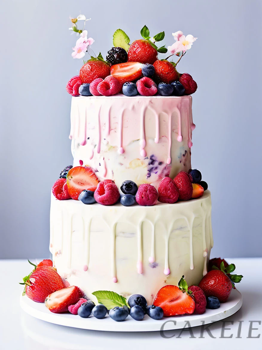 Fruit 2 Tier Cake